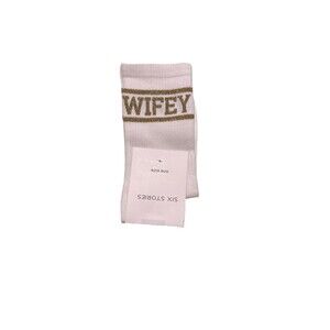 Six Stories Wifey Socks White Gold Bridal Wedding Gift One Size